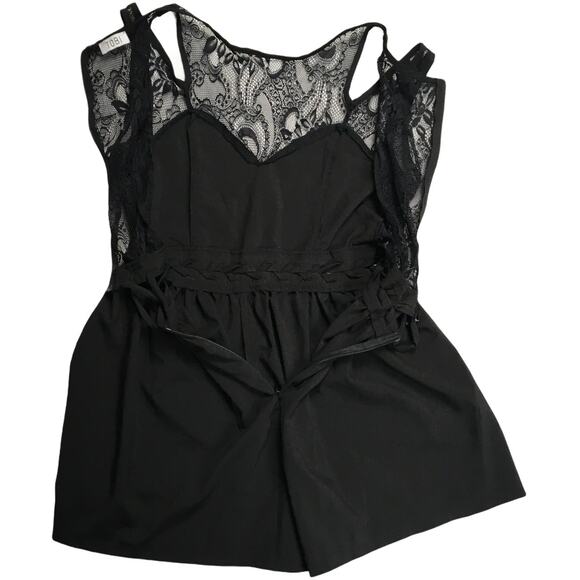 Tobi Romper Lace Cut Out Sleeveless Black Shorts Jumpsuit Women's Small S - Picture 13 of 14